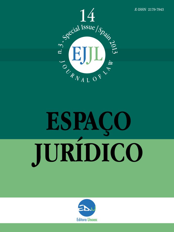 					Visualizar v. 14 (2013): ESPAÇO JURÍDICO JOURNAL OF LAW [EJJL] Edição Especial Espanha
				