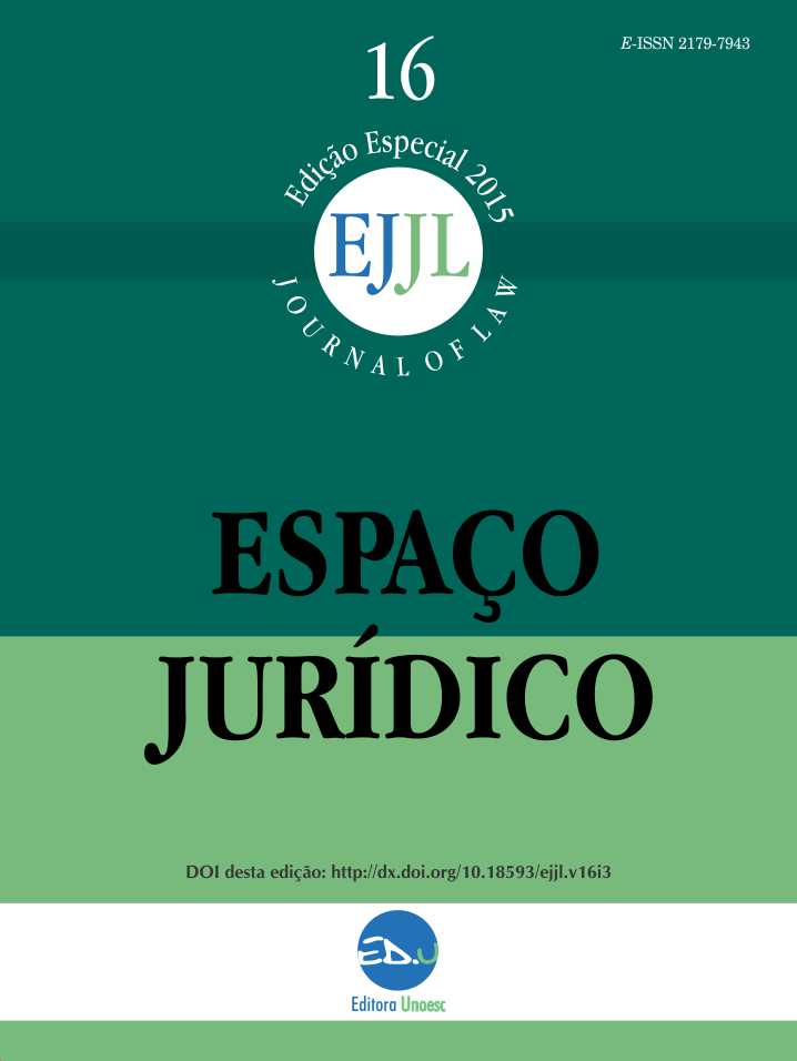 					Visualizar v. 16 (2015): Espaço Jurídico Journal of Law [EJJL] | Edição Especial - Graves Violações DDHH
				