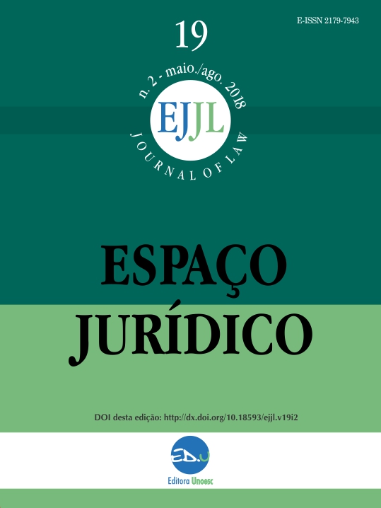 					Visualizar v. 19 n. 2 (2018): Espaço Juridico Journal of Law [EJJL]
				