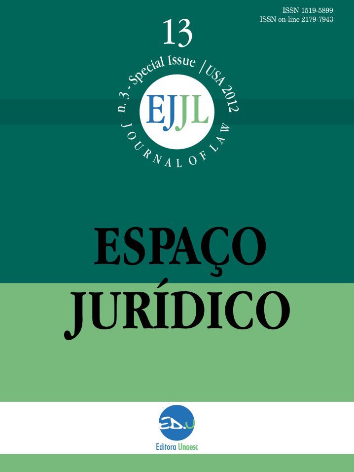 					Visualizar v. 13 (2012): ESPAÇO JURÍDICO JOURNAL OF LAW [EJJL] Edição Especial Estados Unidos
				