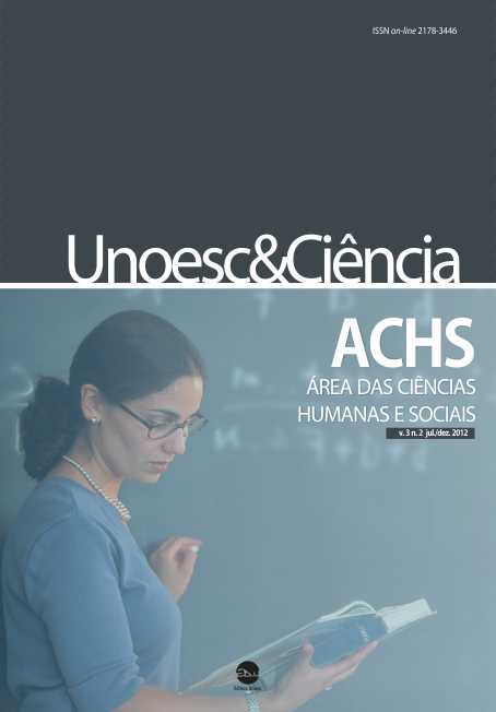 					Visualizar v. 3 n. 2 (2012): Unoesc & Ciência - ACHS
				